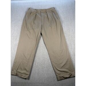BILLS KHAKIS Pants Men 37/30 Pleated Chino Tan Cotton Twill Cuffed Hem USA